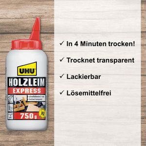Produktbild für Holzleim UHU Express, D2, 750g