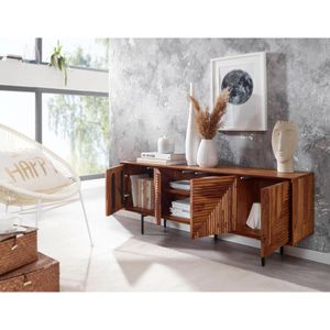 Produktbild für Lowboard Wohnling WL6.557, aus Massivholz, grifflos, sheesham