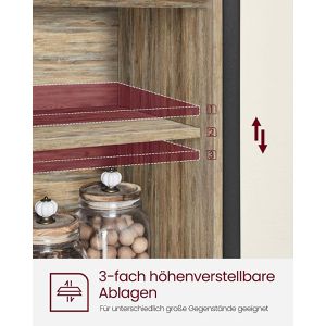 Produktbild für Sideboard Vasagle LSC092B60, aus Holz, türkisbraun