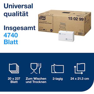 Produktbild für Papierhandtücher Tork Xpress Universal, 150299, H2, 2-lagig