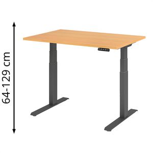 Produktbild für Schreibtisch Hammerbacher XDKB 12, buche / graphit