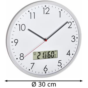 Produktbild für Wanduhr TFA 60.3048.02, Kunststoff, analog, Quarzuhr