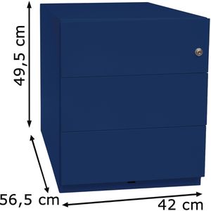 Produktbild für Rollcontainer Bisley Note, aus Metall, oxfordblau