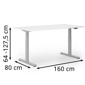 Produktbild für Schreibtisch Actiforce Pro 1050 lite, weiß / silber