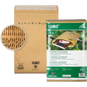 Sumo Polsterversandtaschen Typ I, für Format A4, 295 x 445mm Innenmaß, braun, haftklebend, 10 Stück