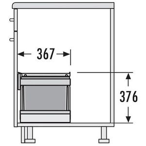 Produktbild für Einbaumülleimer Hailo Tandem S plus, 3644801