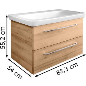 Produktbild für Waschtisch Fackelmann Milano, hängend, asteiche