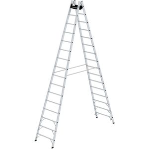 Stehleiter MUNK 33029, nivello-Leiterfüße, beidseitig begehbar