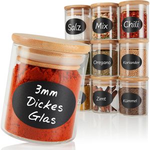 Produktbild für Gewürzgläser Clidor aus Glas, mit Bambusdeckel