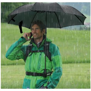 Produktbild für Regenschirm Euroschirm teleScope handsfree schwarz, sturmfest