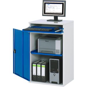 Produktbild für Computerschrank Rau Modell 60, lichtgrau / blau