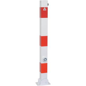 Produktbild für Absperrpfosten Schake 470FUB+1, 1 Öse, rot/weiß, aus Metall