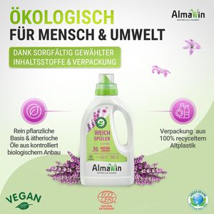 Produktbild für Weichspüler AlmaWin Lavendel, Konzentrat, Bio, vegan