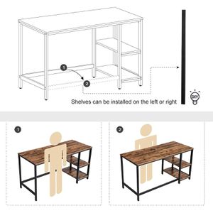 Produktbild für Schreibtisch Vasagle LWD55X, braun / schwarz