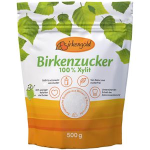 Birkengold, Zucker Zuckerersatz, 100% Xylit, kalorienreduziert, Birkenzucker, 500g