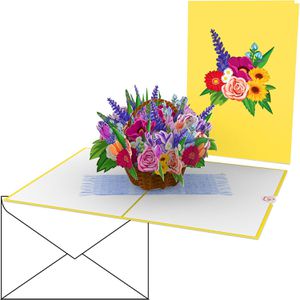 Produktbild für Grußkarten papercrush 3D Bunter Blumenkorb