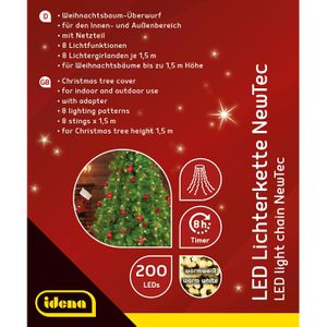 Produktbild für Lichterkette Idena 31040, NewTec, 200 LED, innen + außen