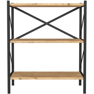 Produktbild für Bücherregal VCM Insasi, 918396, schwarz / honig eiche