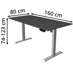 Produktbild für Schreibtisch Kerkmann Move 1, anthrazit / silber