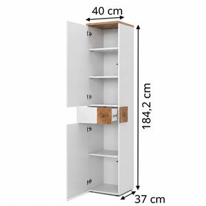 Produktbild für Badschrank Vicco Eden, weiß hochglanz / eiche
