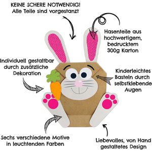 Produktbild für Geschenktüte Papierdrachen 060-006-005, DIY Osterhasen