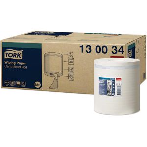 Putztuchrolle Tork Premium, 130034, M2, aus Zellstoff, weiß