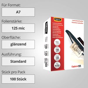 Produktbild für Laminierfolien Fellowes 53071, 83 x 113 mm