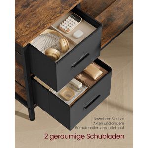 Produktbild für Schreibtisch Vasagle LWD098B01, braun / schwarz