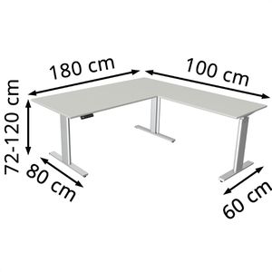 Produktbild für Schreibtisch Kerkmann Move 3 Tube, grau / silber