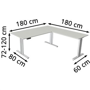 Produktbild für Schreibtisch Kerkmann Move 3 Tube, lichtgrau / silber