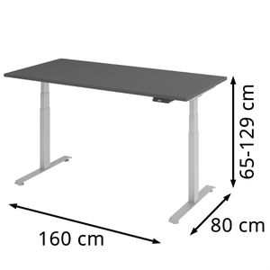 Produktbild für Schreibtisch Böttcher-AG Base Lite, graphit / silber