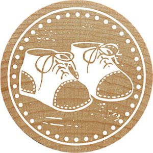 Produktbild für Motivstempel Colop Woodies Babyschuhe, aus Holz