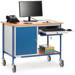 Produktbild für Computerschrank Fetra Rolltisch, 5866, grau / blau