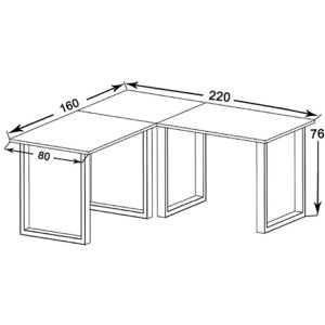 Produktbild für Schreibtisch VCM Lona, 916373, weiß / silber