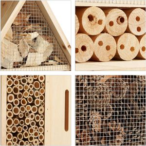Produktbild für Insektenhotel Relaxdays mit Erdspieß, aus Holz