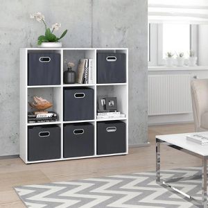 Produktbild für Bücherregal Vicco Nove, weiß, mit 6 Faltboxen