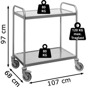 Produktbild für Servierwagen Köhler 27951, silber, aus Edelstahl