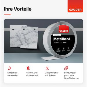 Produktbild für Magnetband Gauder Metallband, weiß