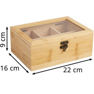 Produktbild für Teebox wenco 555128, für Teebeutel, natur, aus Bambus
