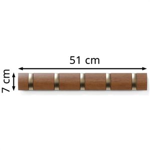 Produktbild für Garderobenleiste Umbra Flip 5, 318850-1227, braun