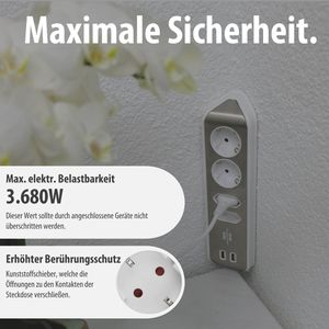 Produktbild für Tischsteckdose Brennenstuhl estilo, mit 2 m Schuko Kabel