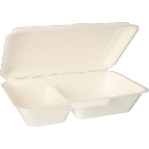 Menüboxen Papstar 89432 pure, weiß, aus Zuckerrohr