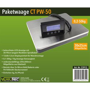 Produktbild für Digitalwaage ChiliTec CT PW-50