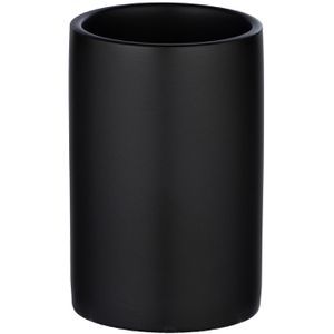 Produktbild für Zahnputzbecher Wenko Polaris, schwarz, aus Keramik