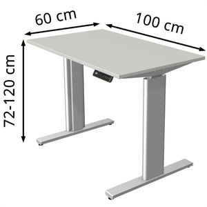 Produktbild für Schreibtisch Kerkmann Move 3 Tube lichtgrau / silber