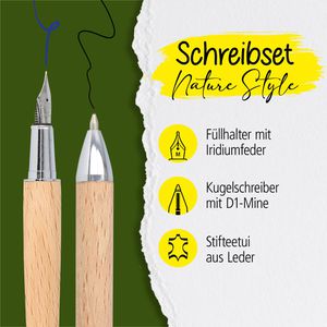 Produktbild für Schreibset Online Nature Style Beechwood 31176, 2-teilig