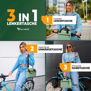 Produktbild für Fahrrad-Lenkertasche Mivelo Luna, minzgrün, 6 Liter