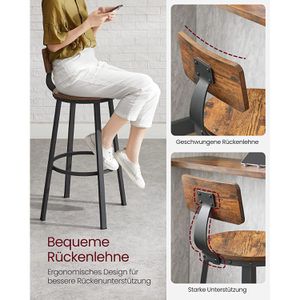 Produktbild für Barhocker Vasagle LBC026B01V1, mit Lehne