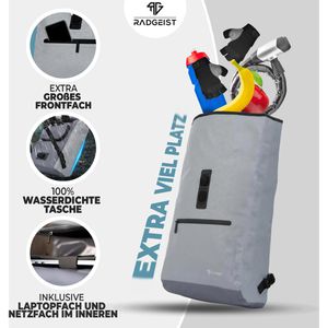 Produktbild für Gepäckträgertasche Radgeist RG-BPD-GR-34, grau, 20 Liter