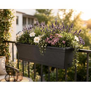 Produktbild für Blumenkasten Florus Mediterran Set 50, anthrazit